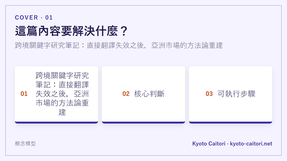 跨境關鍵字研究筆記：直接翻譯失效之後，亞洲市場的方法論重建