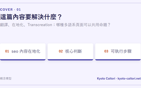 翻譯、在地化、Transcreation：哪種多語系頁面可以共用命題？