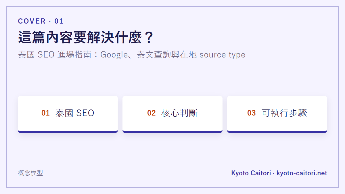 泰國 SEO 進場指南：Google、泰文查詢與在地 source type