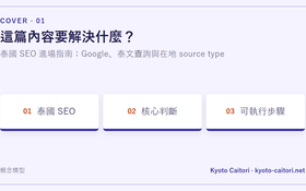 泰國 SEO 進場指南：Google、泰文查詢與在地 source type