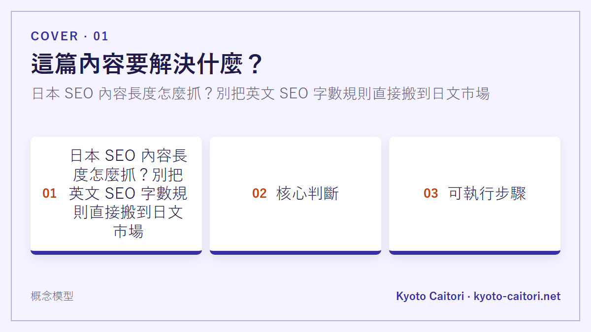 日本 SEO 內容長度怎麼抓？別把英文 SEO 字數規則直接搬到日文市場