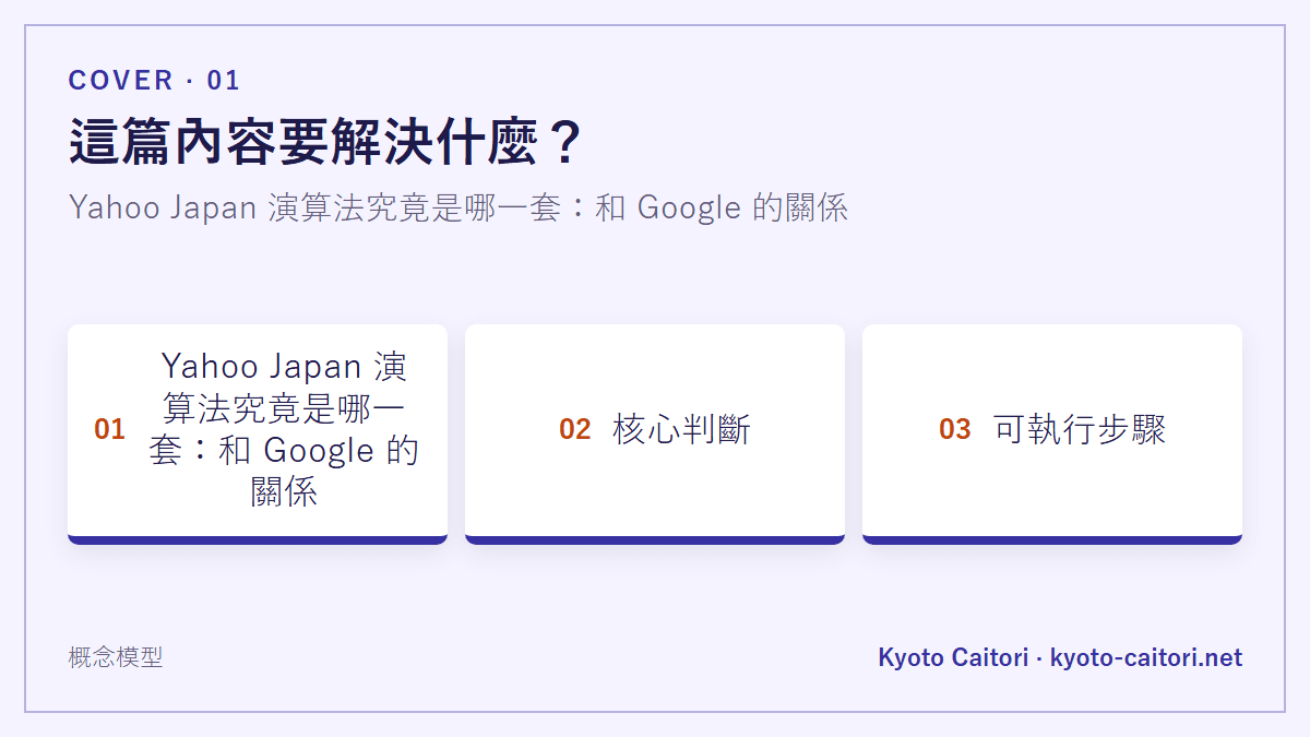 這篇內容要解決什麼？：Yahoo Japan 演算法究竟是哪一套：和 Google 的關係